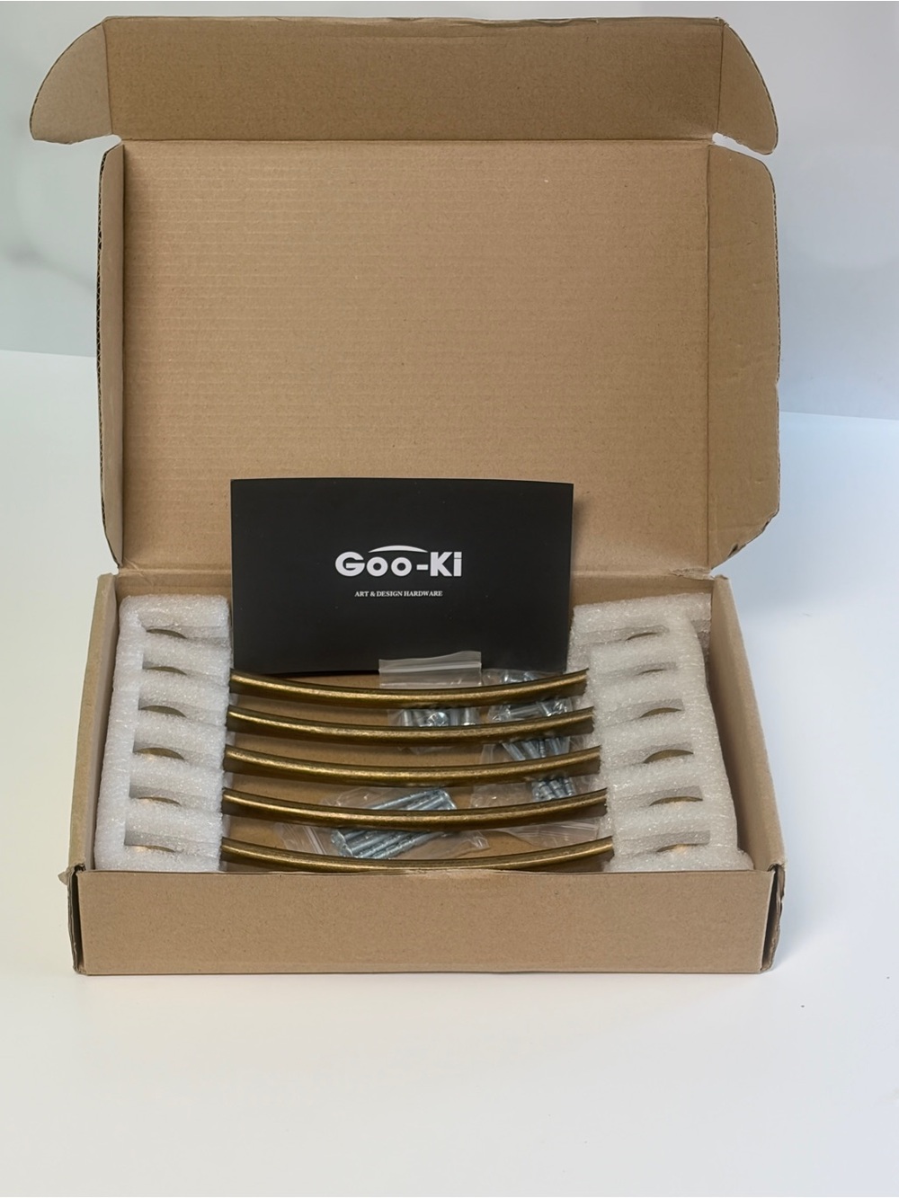 Goo-Ki 8” Cabinet Drawer Pulls – Antique Silver/Brass Look – Zinc Alloy – 6 Pack